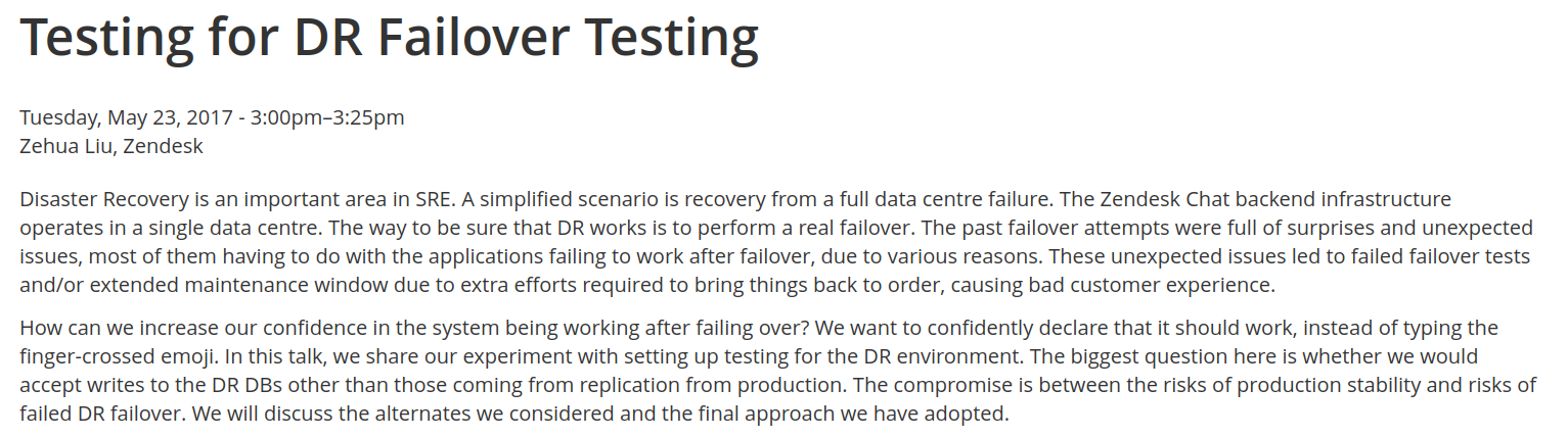 Testing for DR Failover Testing | USENIX