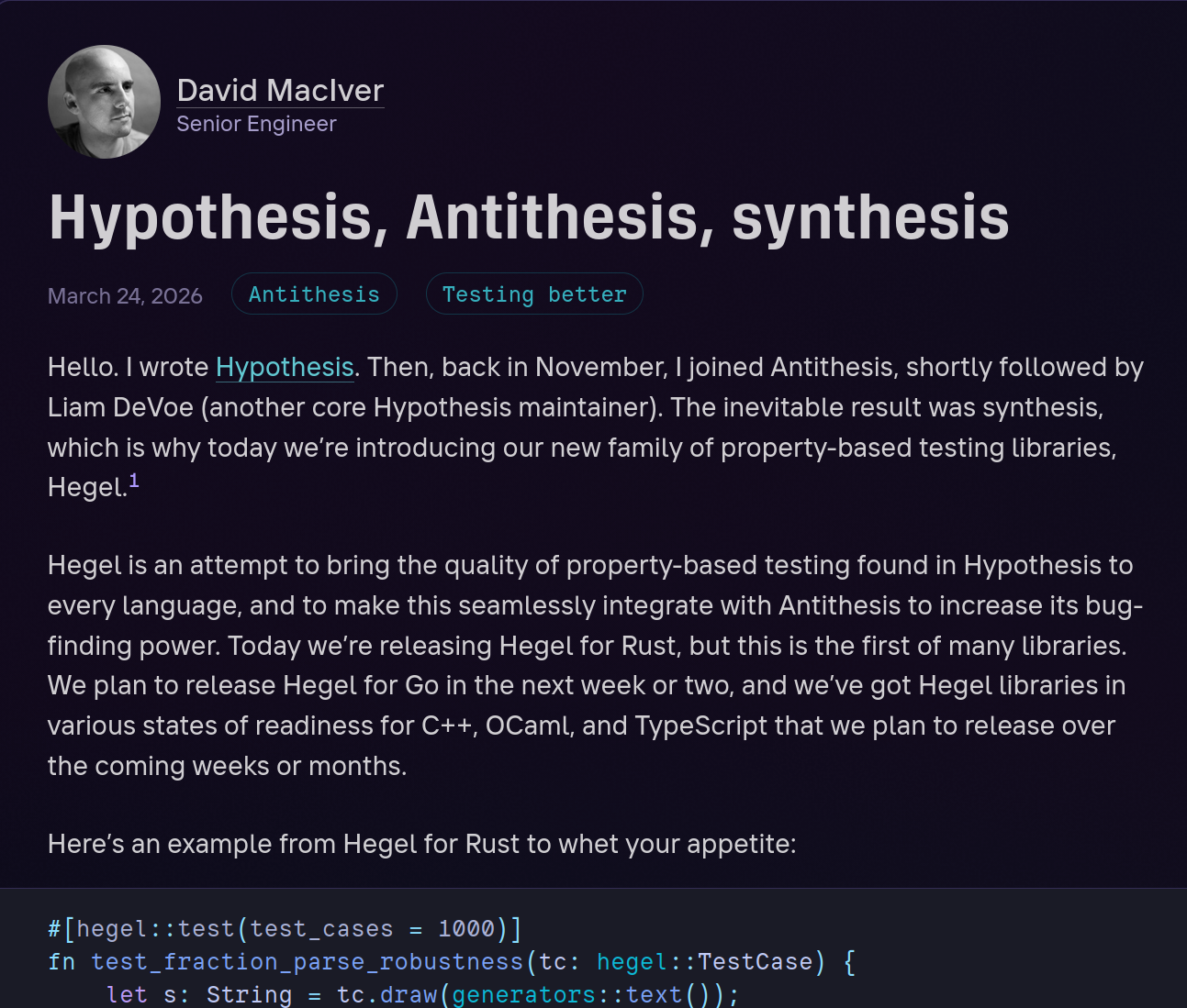Hypothesis, Antithesis, synthesis | Antithesis Blog