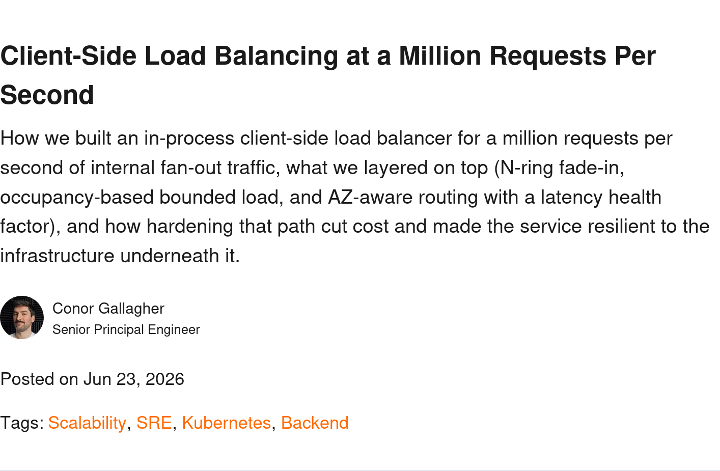 Client-Side Load Balancing at a Million Requests Per Second