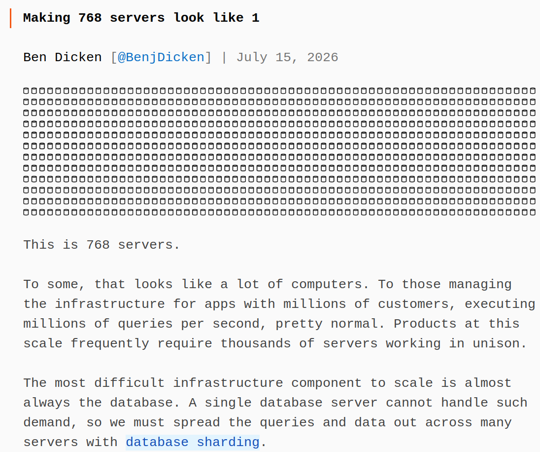 Making 768 servers look like 1 â PlanetScale